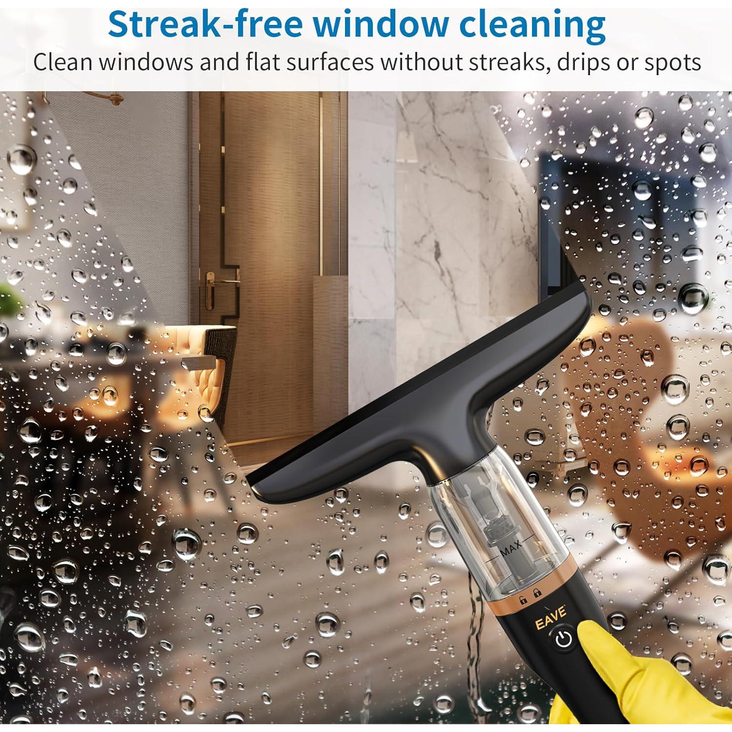 Rechargeable Window Vac, Electric Window Vacuum Squeegee, with 11 in. Squeegee Blade, Cordless Window Vacuum Cleaner Set for Cleaning Windows, Shower Doors, Mirrors, Tiles