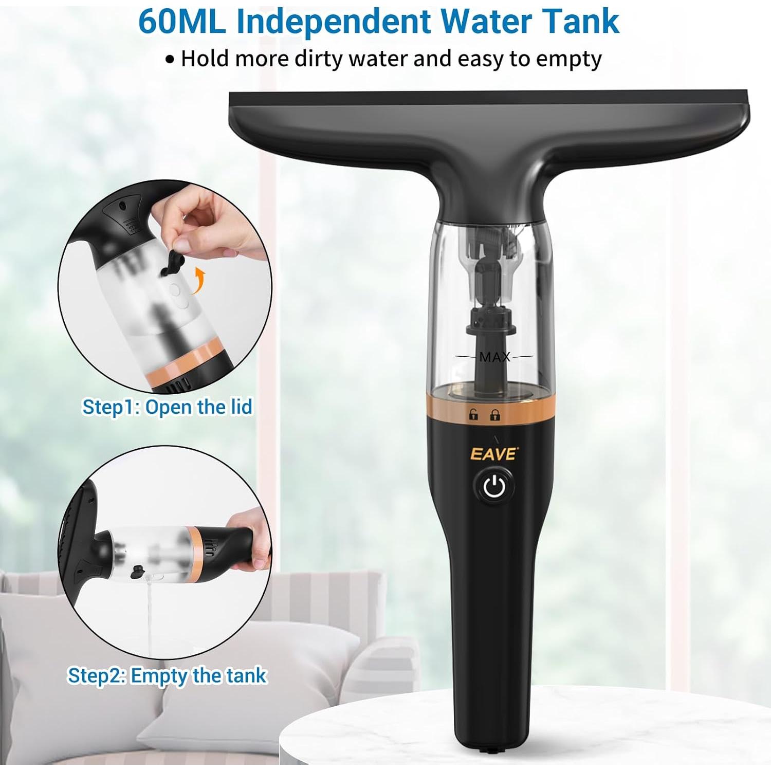 Rechargeable Window Vac, Electric Window Vacuum Squeegee, with 11 in. Squeegee Blade, Cordless Window Vacuum Cleaner Set for Cleaning Windows, Shower Doors, Mirrors, Tiles