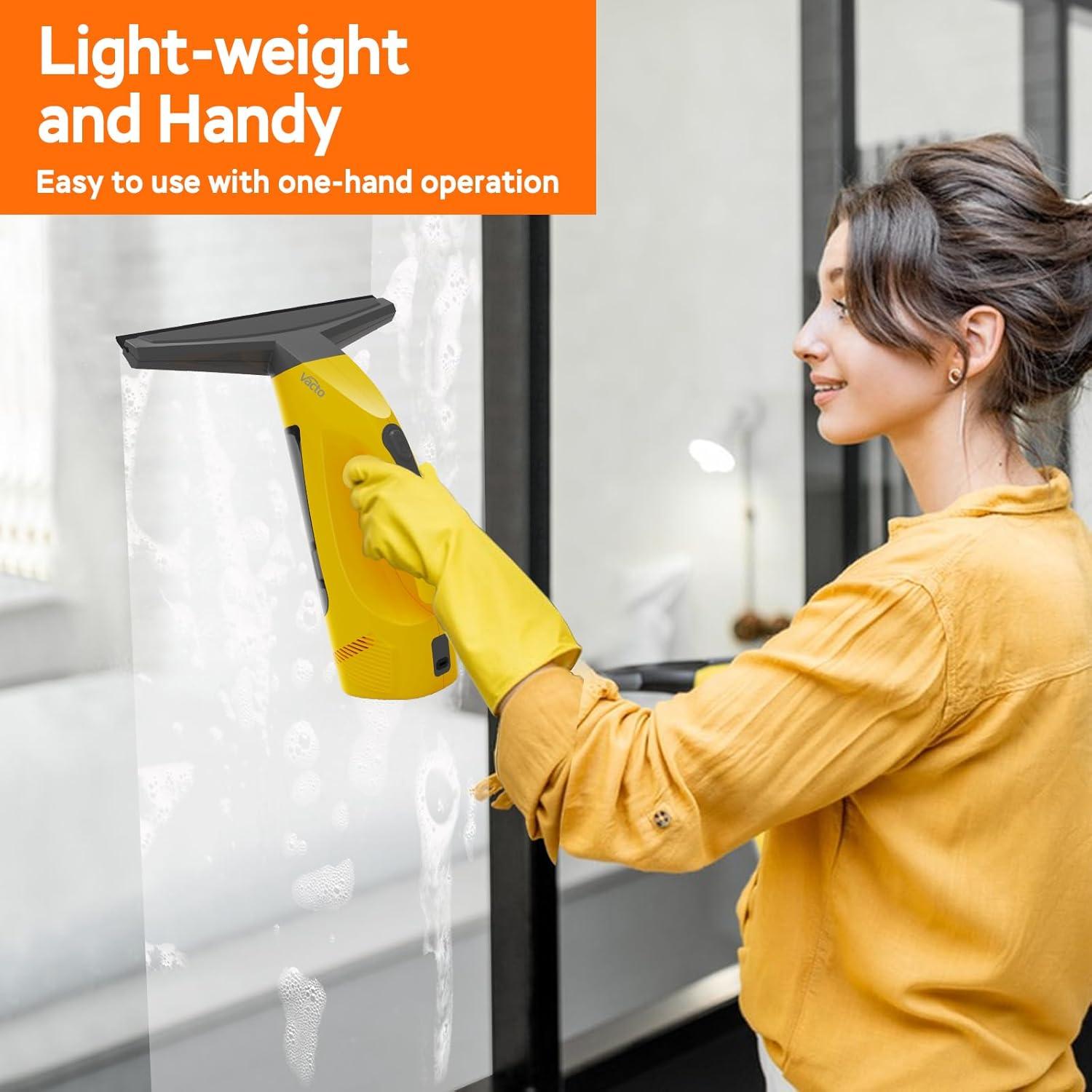 All-in-One Electric Window Vacuum Squeegee Set, Streak-Free Cordless Window Cleaner Tool with Extra Sprayer, Glass Cleaner Tool for Windows, Mirrors & Smooth Surfaces