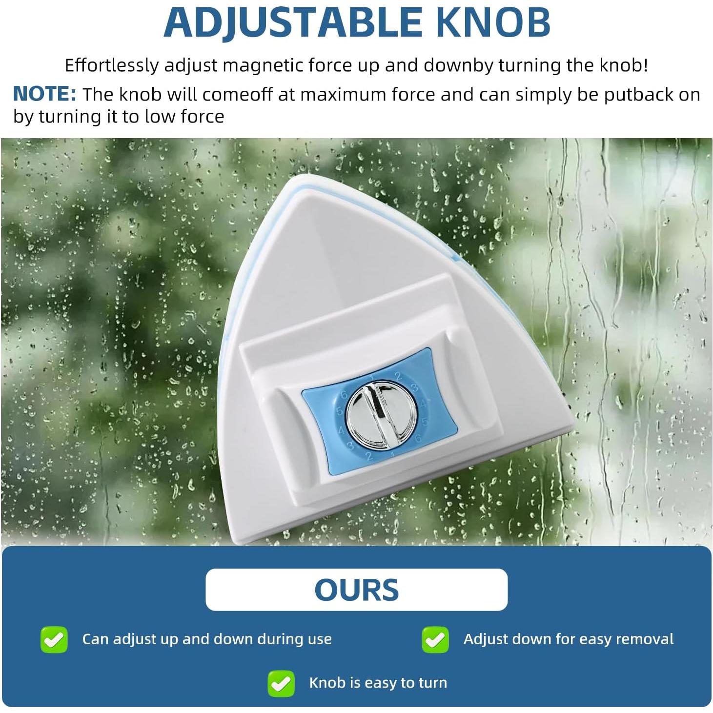 Limpiador de Ventanas Magnético Doble Cara QCBF 3-30mm Azul