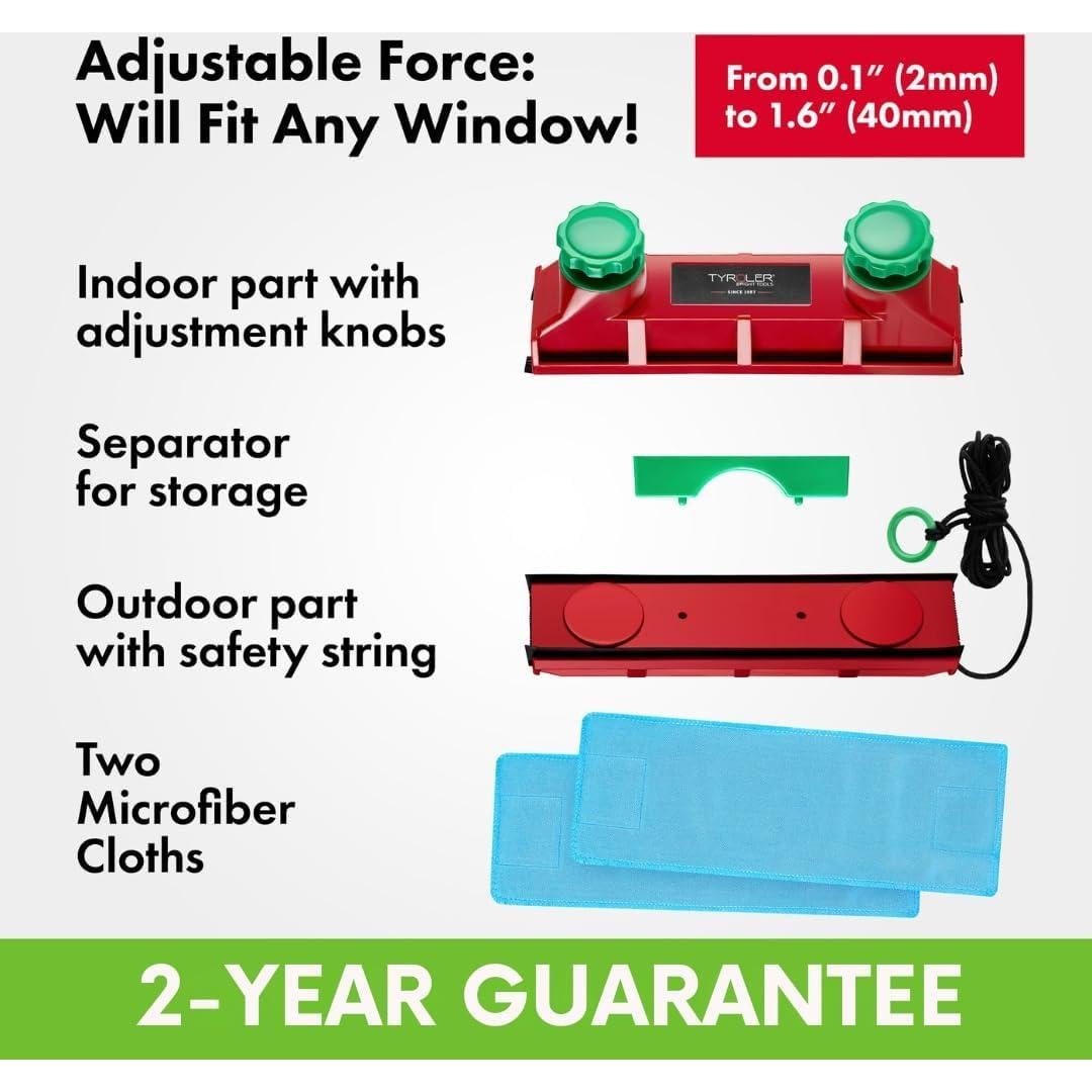 Limpiador de Ventanas Magnético Tyroler D4 - Doble Cara 2.54-40.64mm