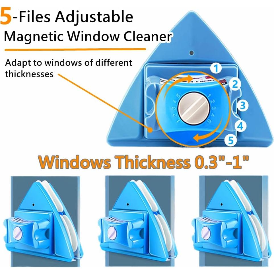 Limpiador de Ventanas Magnético KOKITEA Doble Cara 12.45cm Azul