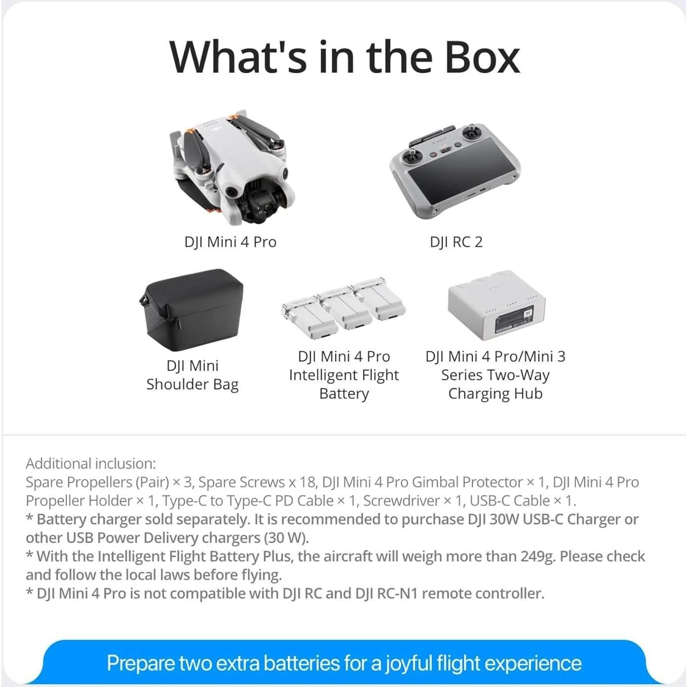 Drone DJI Mini 4 Pro Combo Volar Más con RC 2 y 3 Baterías