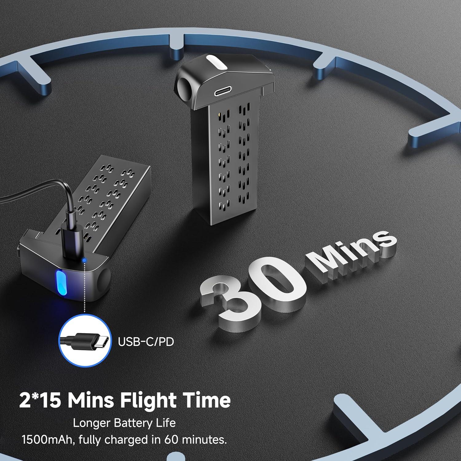 Drone PLEGBLE PL-515 con cámara 4K, motor sin escobillas