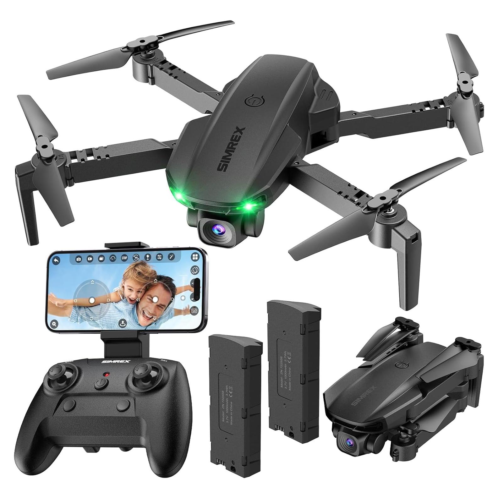 Drone SIMREX X800 con Cámara 1080P, Plegable y Control Remoto