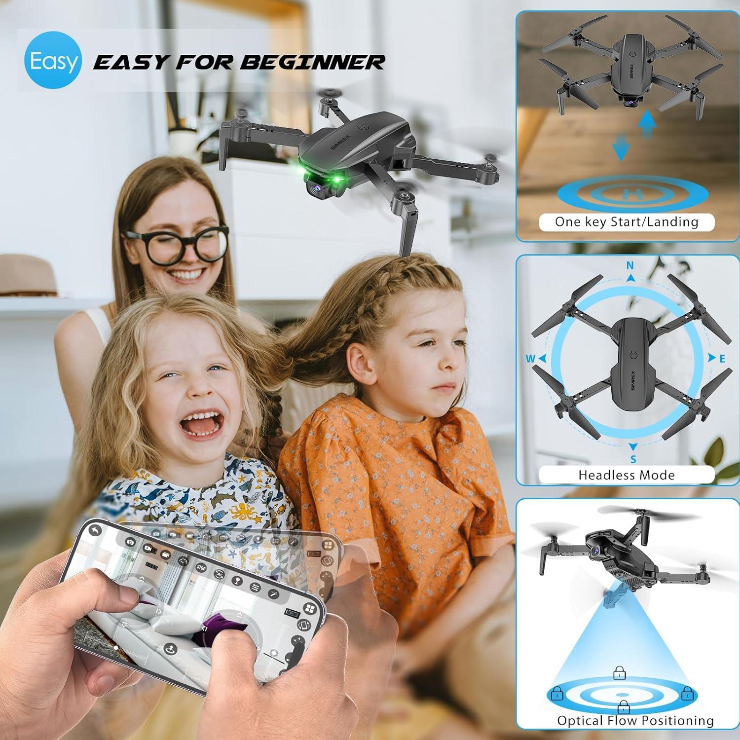 Drone SIMREX X800 con Cámara 1080P, Plegable y Control Remoto