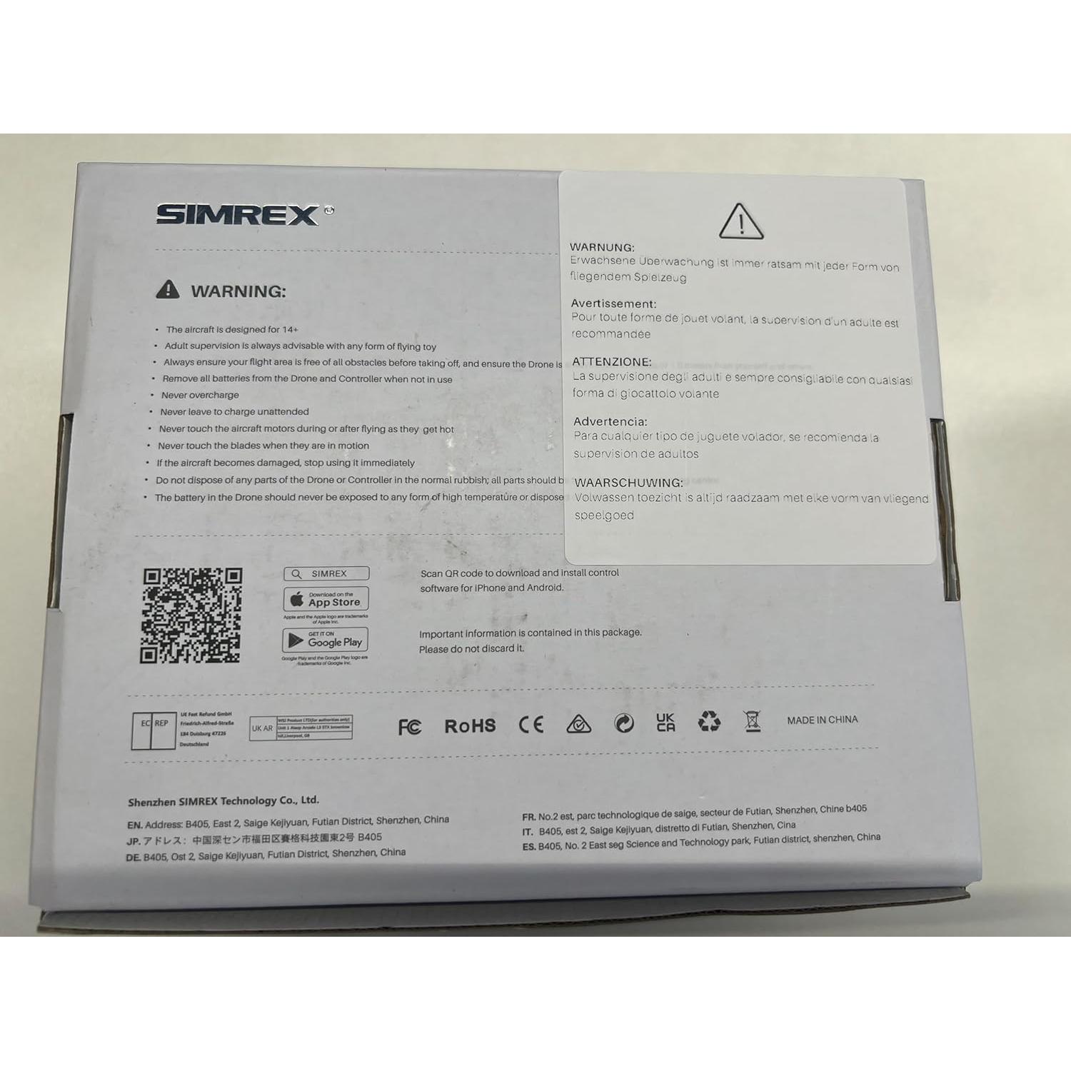 Drone SIMREX X800 con Cámara 1080P, Plegable y Control Remoto