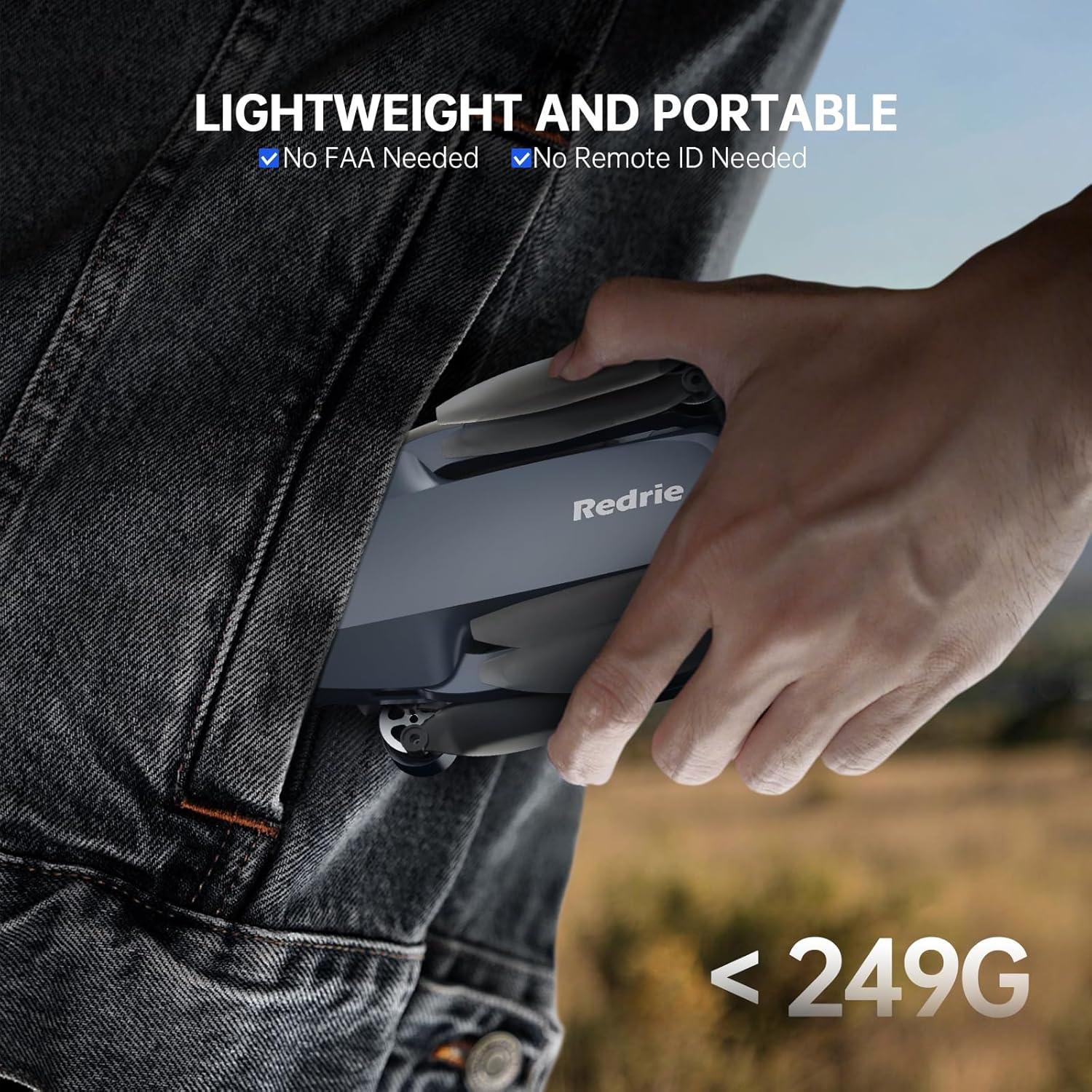 Dron GPS REDRIE HK33 con cámara 4K, 45 min de vuelo