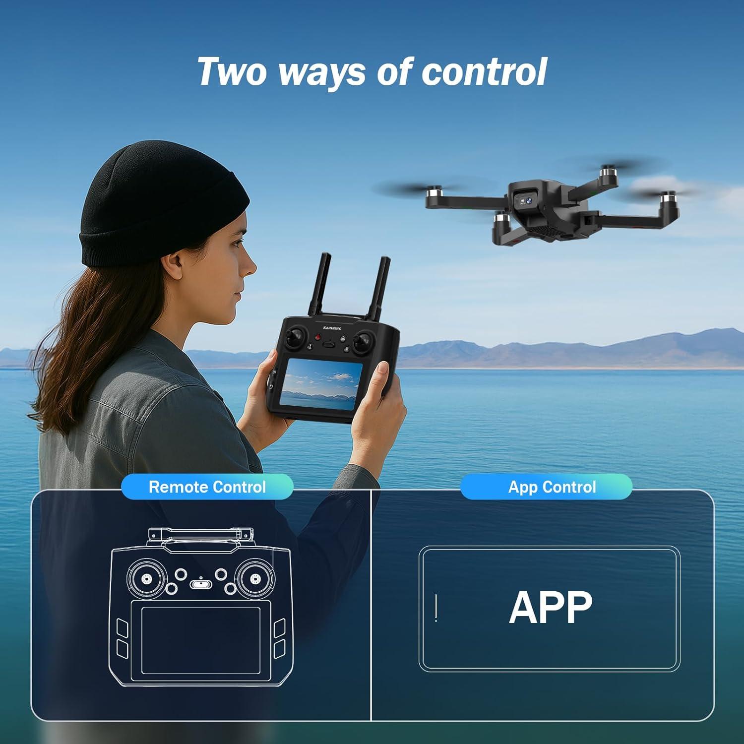 Dron K600GPS con Cámara 4K y Pantalla RC de 11.43 cm