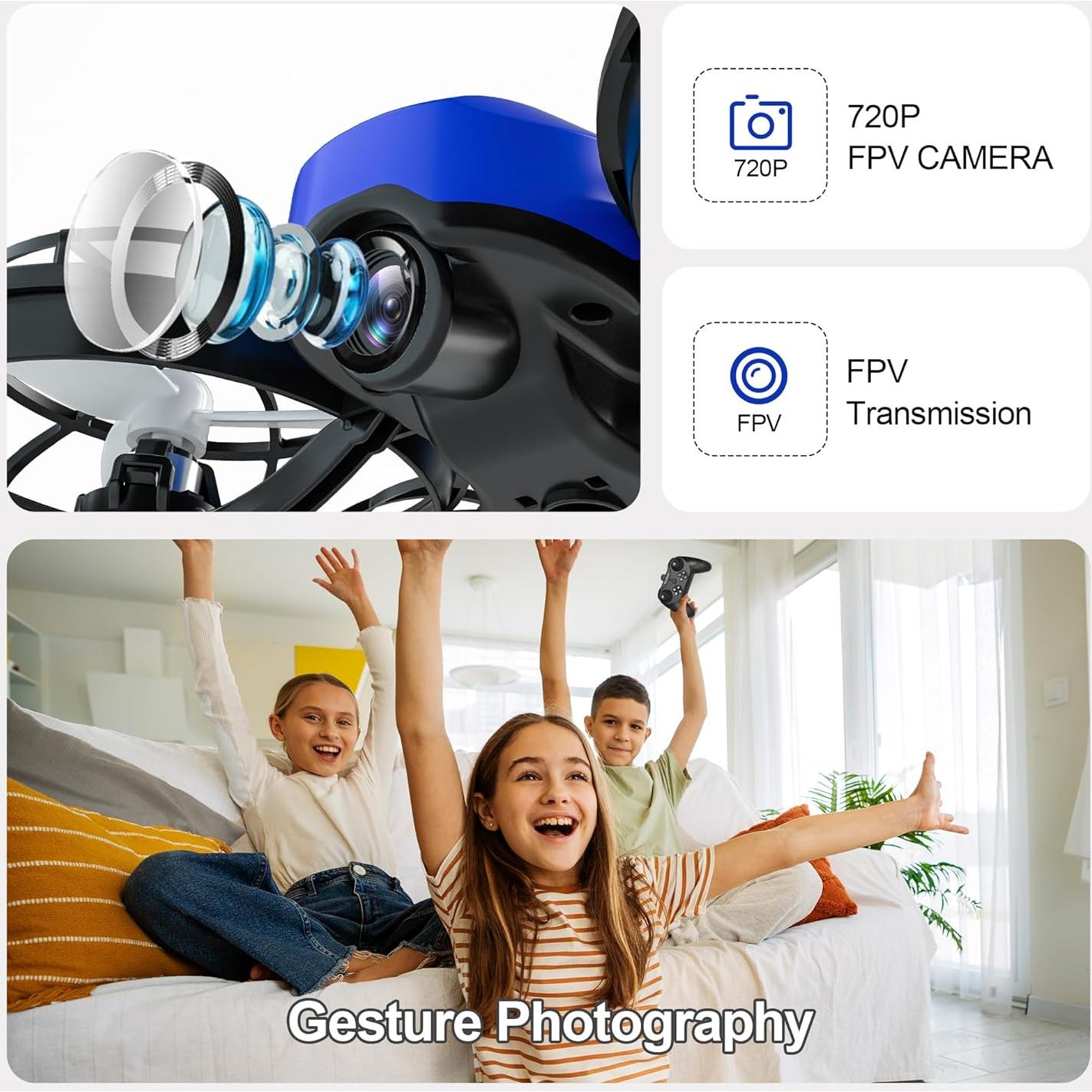 Drone RC Swifsen A35 Azul con Cámara 720p para Niños