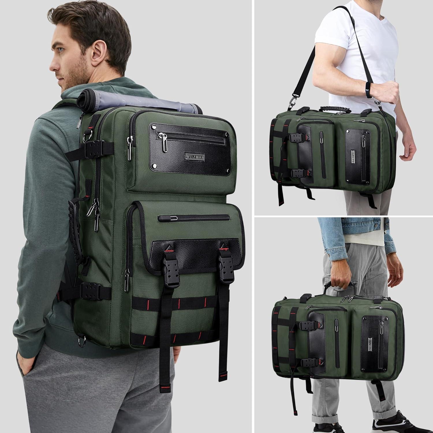 Mochila de Viaje WITZMAN B685 Verde Militar para Laptop 17"