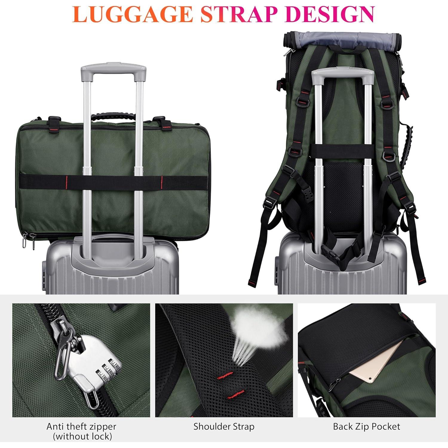 Mochila de Viaje WITZMAN B685 Verde Militar para Laptop 17"