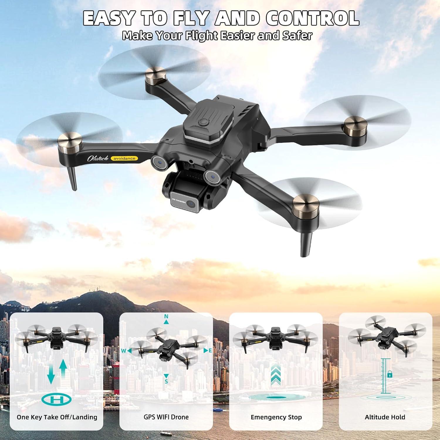 Drone con cámara 4K TTBD TOYS H23 Plegable GPS 60 min vuelo
