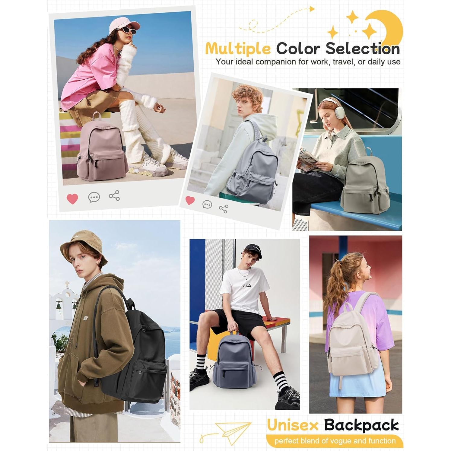 Mochila Blanca Impermeable Unisex 46x32x14 cm 24L