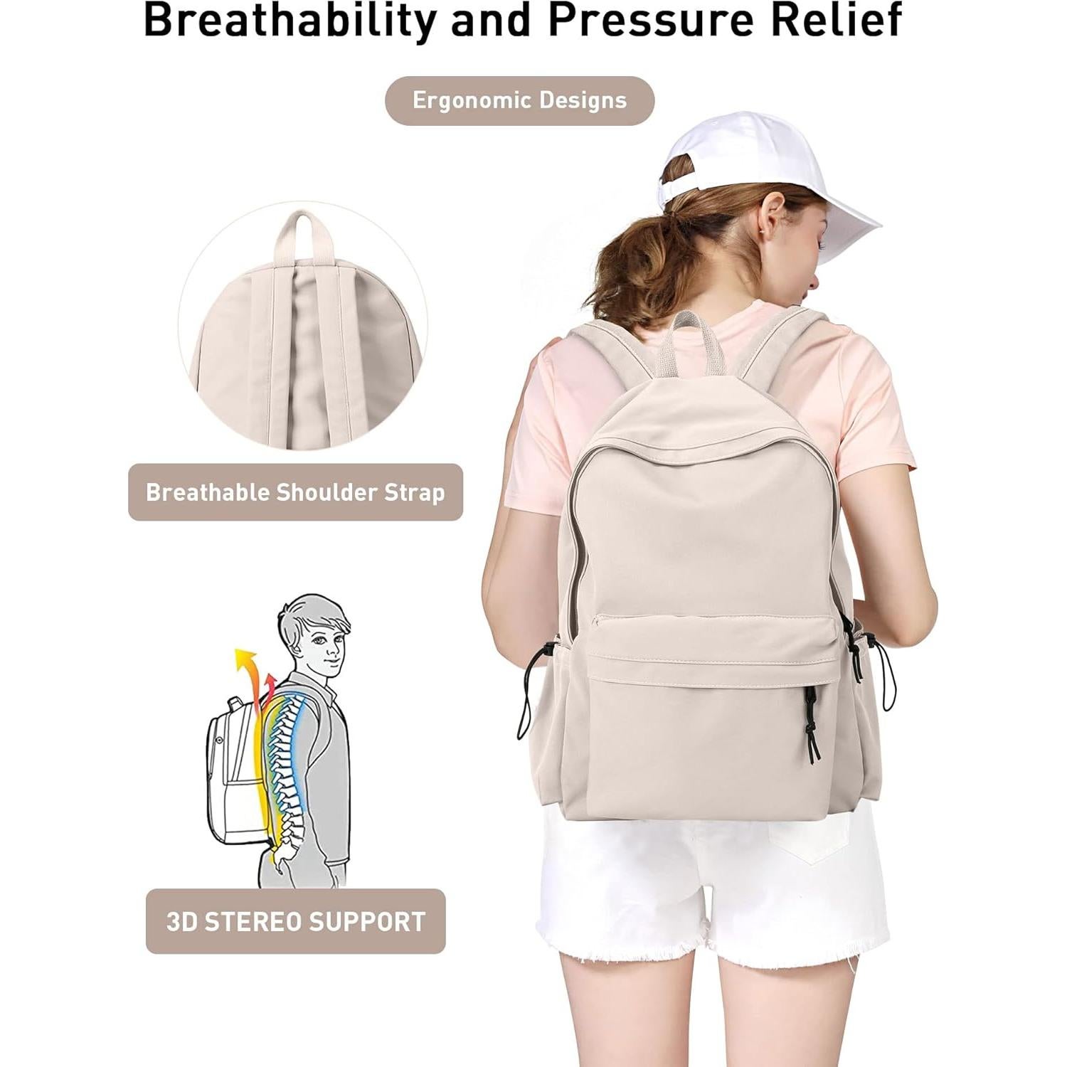 Mochila Blanca Impermeable Unisex 46x32x14 cm 24L