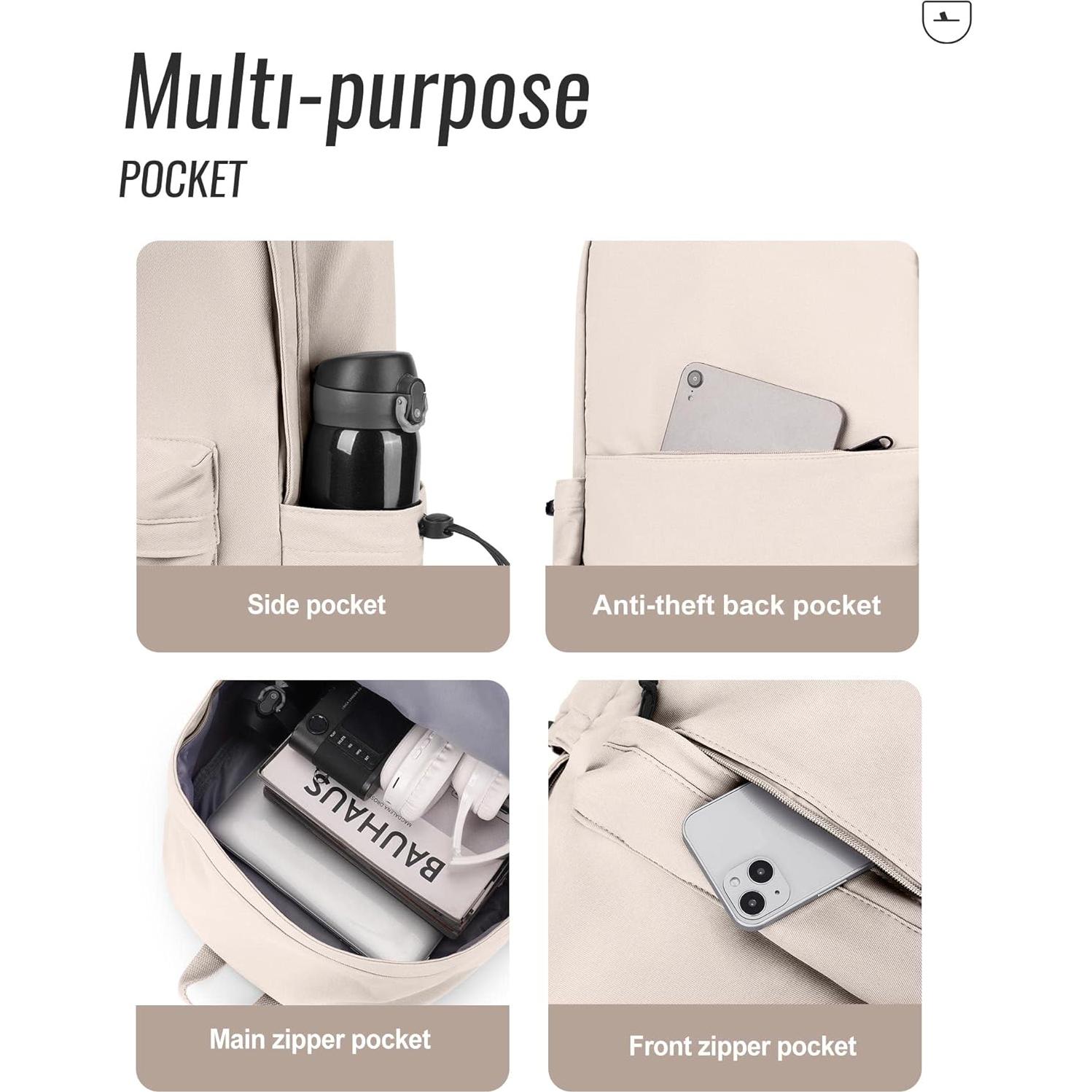 Mochila Blanca Impermeable Unisex 46x32x14 cm 24L