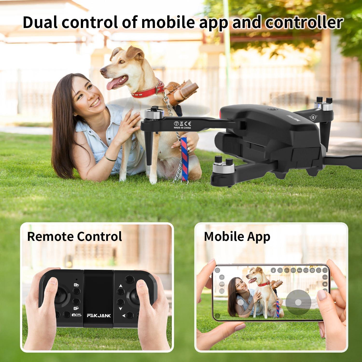 Dron F417 FAKJANK con Cámara HD 1080P y Luz LED RGB