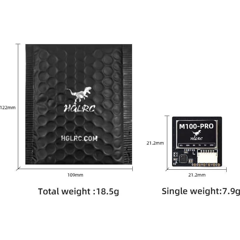 Brújula GPS HGLRC M100 Pro QMC5883L 120 Canales 7.9g