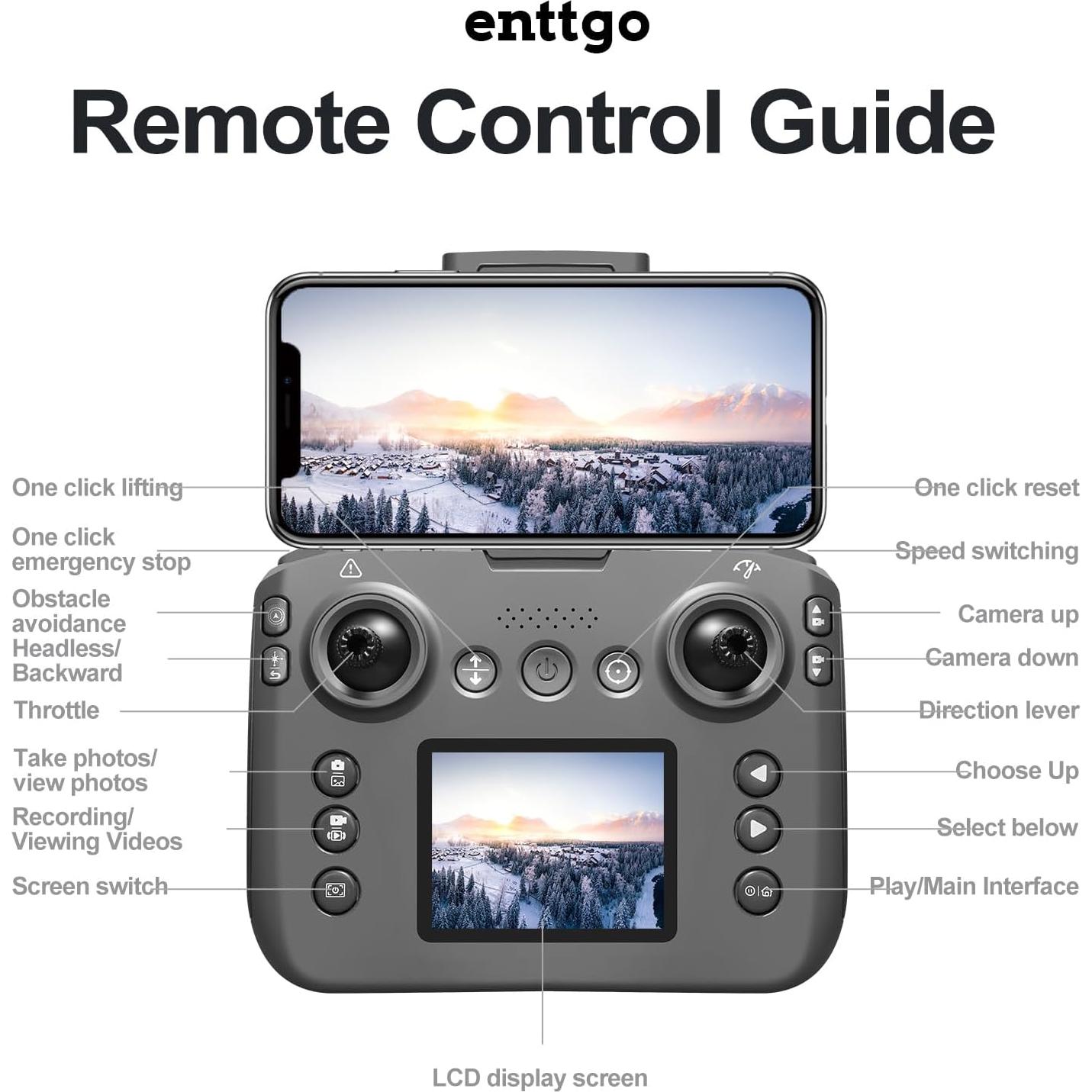 Drone GPS S116 ENTTGO con Controlador de Pantalla y 2 Baterías