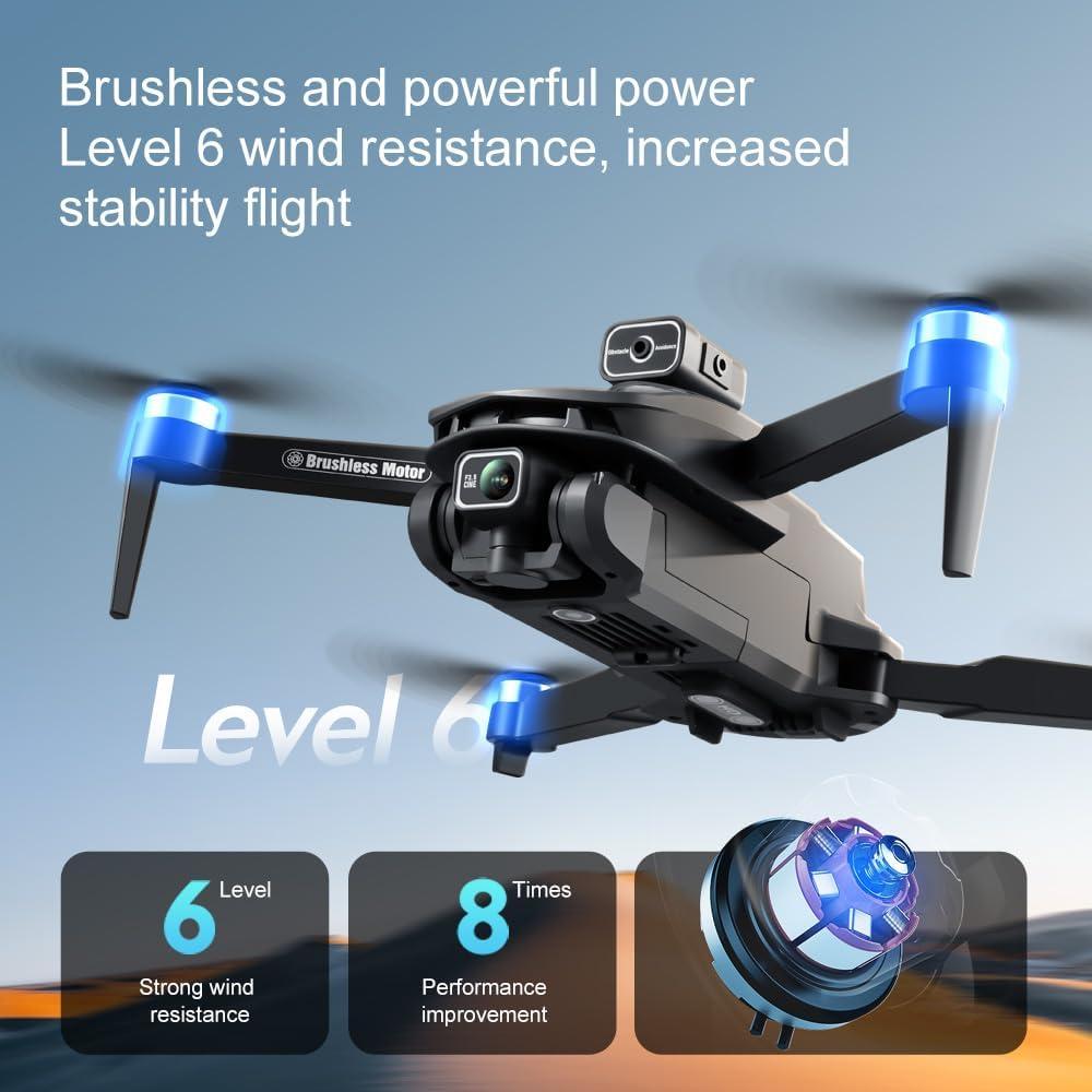 GPS Drone with 4K Camera, 4.5" LCD Display - 3280ft HD Image Transmission, 50x Zoom, Auto return, Follow Me, Go Home, Gesture Control, One Key Takeoff/Landing, Altitude Hold,led Light ，Professional Quadcopter for Aerial Photography Control and Video Recording, Beginner-Friendly FPV RC Quadcopter