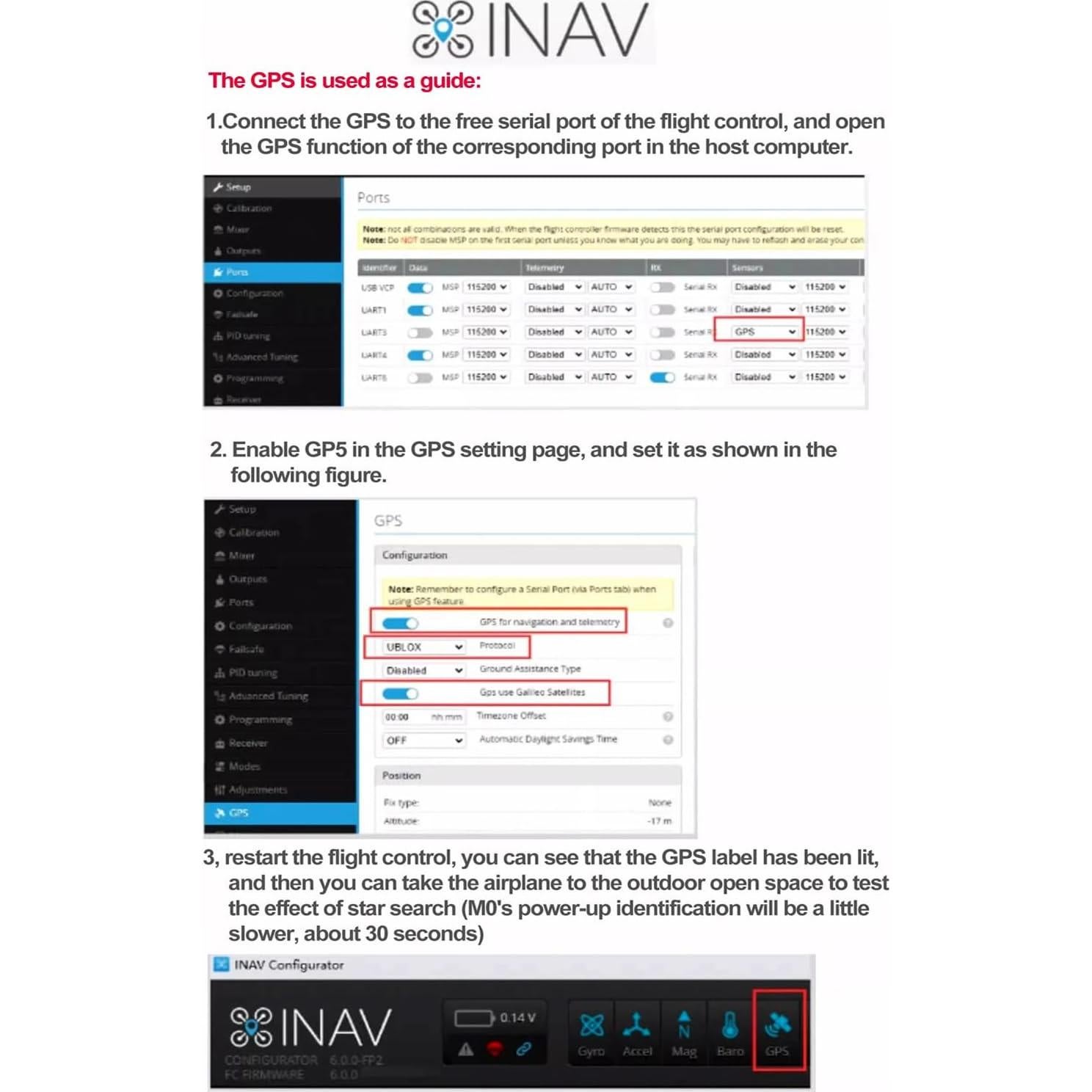 GPS SoloGood M10-180C con brújula para drones FPV 5-18 cm