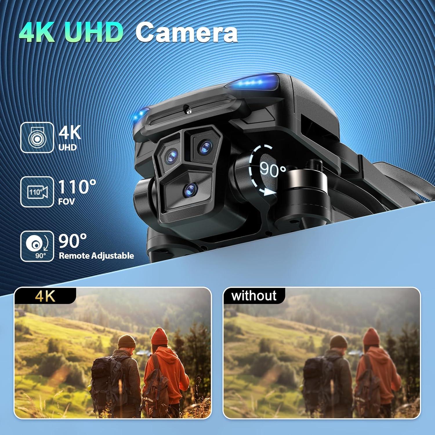 Drone GPS X-shop con cámara 4K, 60 min de vuelo, LCD