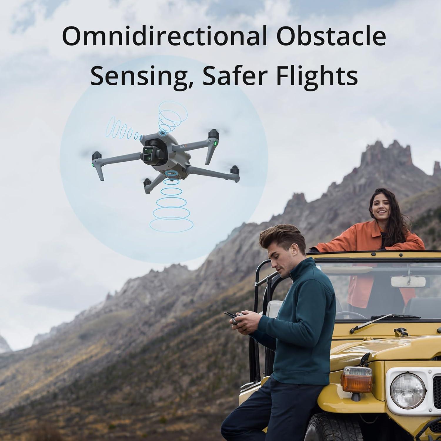 Drone DJI Air 3 con cámaras duales 48MP y 46 min vuelo