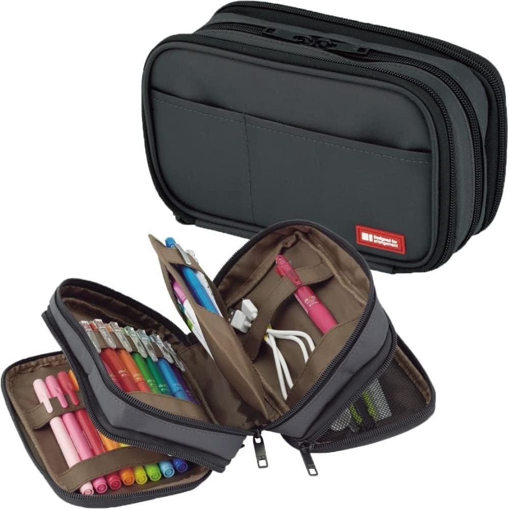 Estuche LIHIT LAB Gran Capacidad Triple Cierre Negro