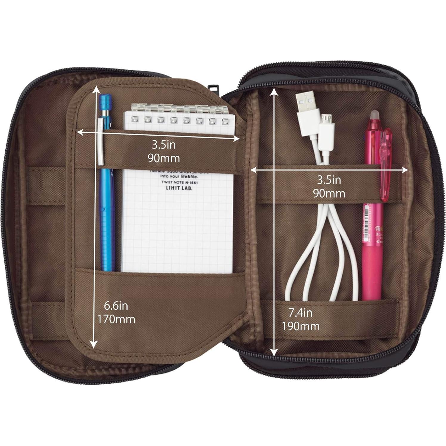 Estuche LIHIT LAB Gran Capacidad Triple Cierre Negro