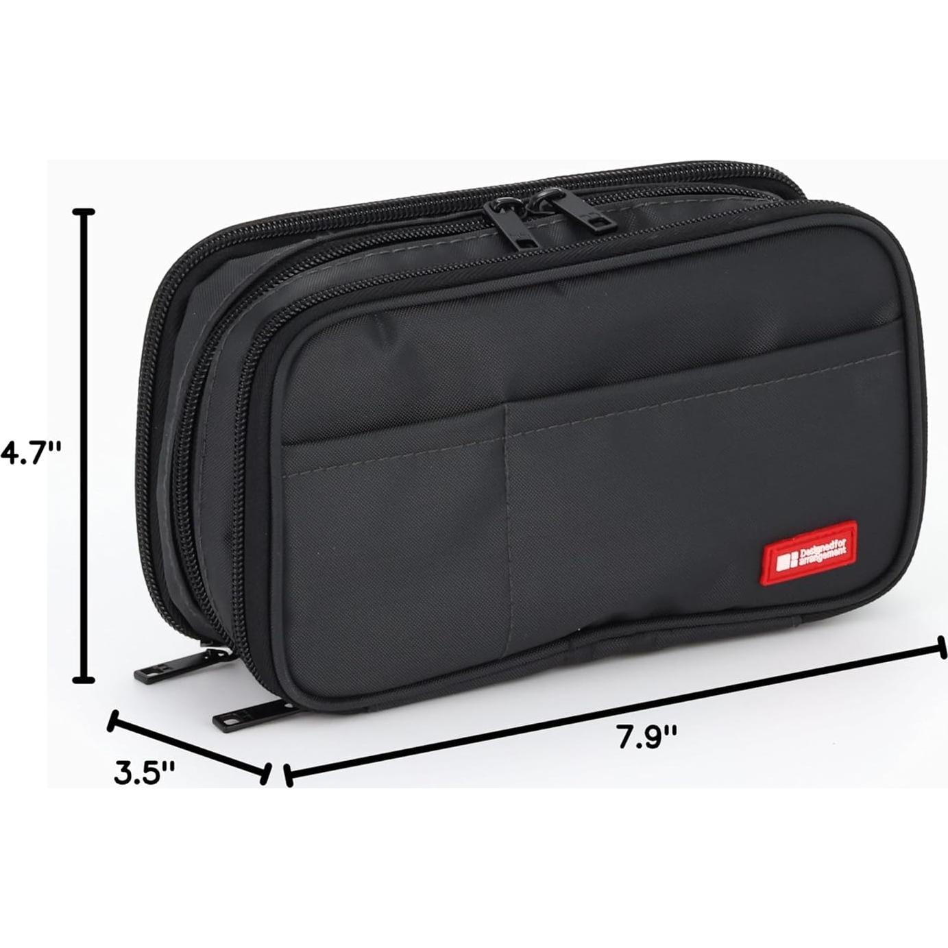 Estuche LIHIT LAB Gran Capacidad Triple Cierre Negro