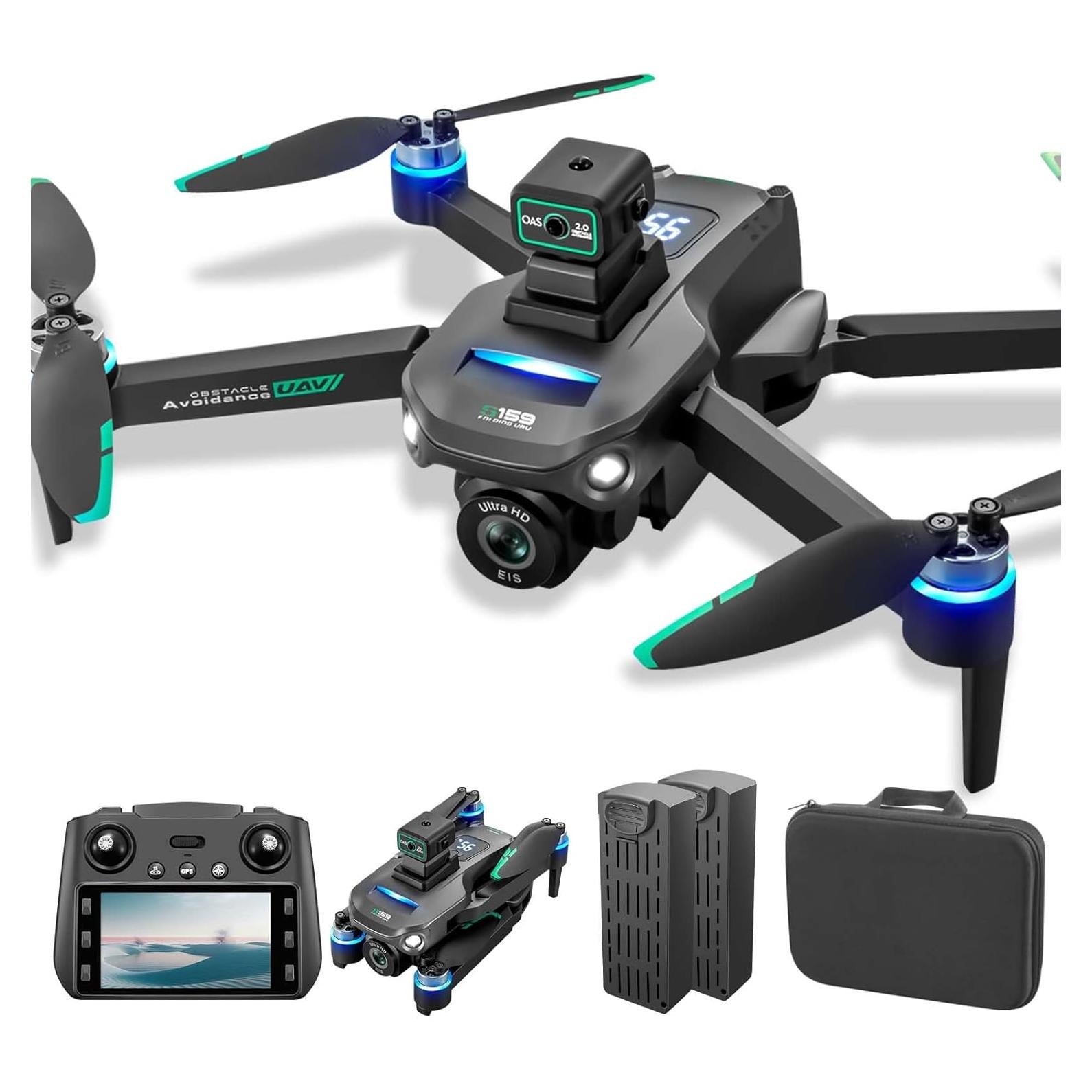 Dron con cámara 4K OBEST, control remoto 5.9" GPS, 50 min vuelo