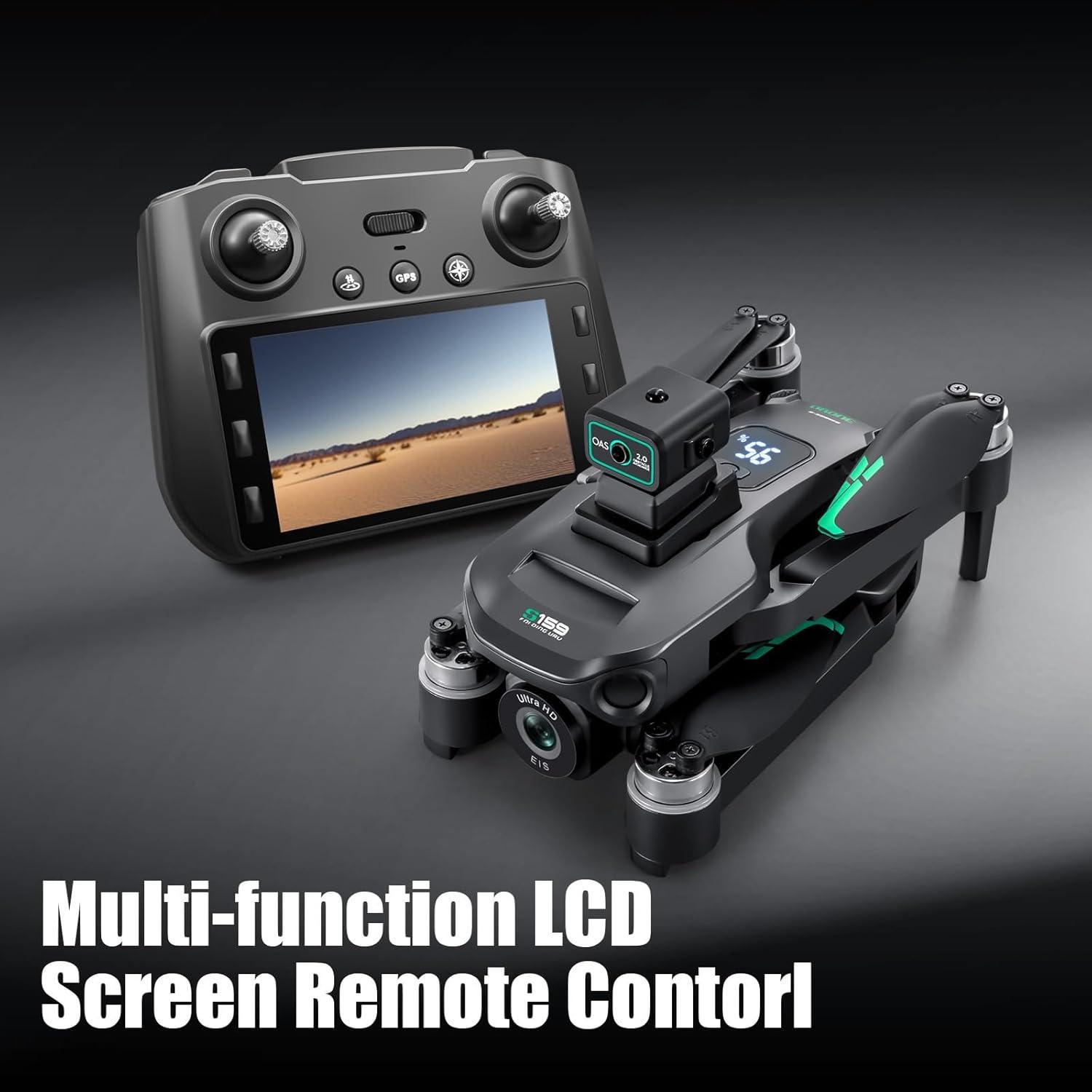 Dron con cámara 4K OBEST, control remoto 5.9" GPS, 50 min vuelo