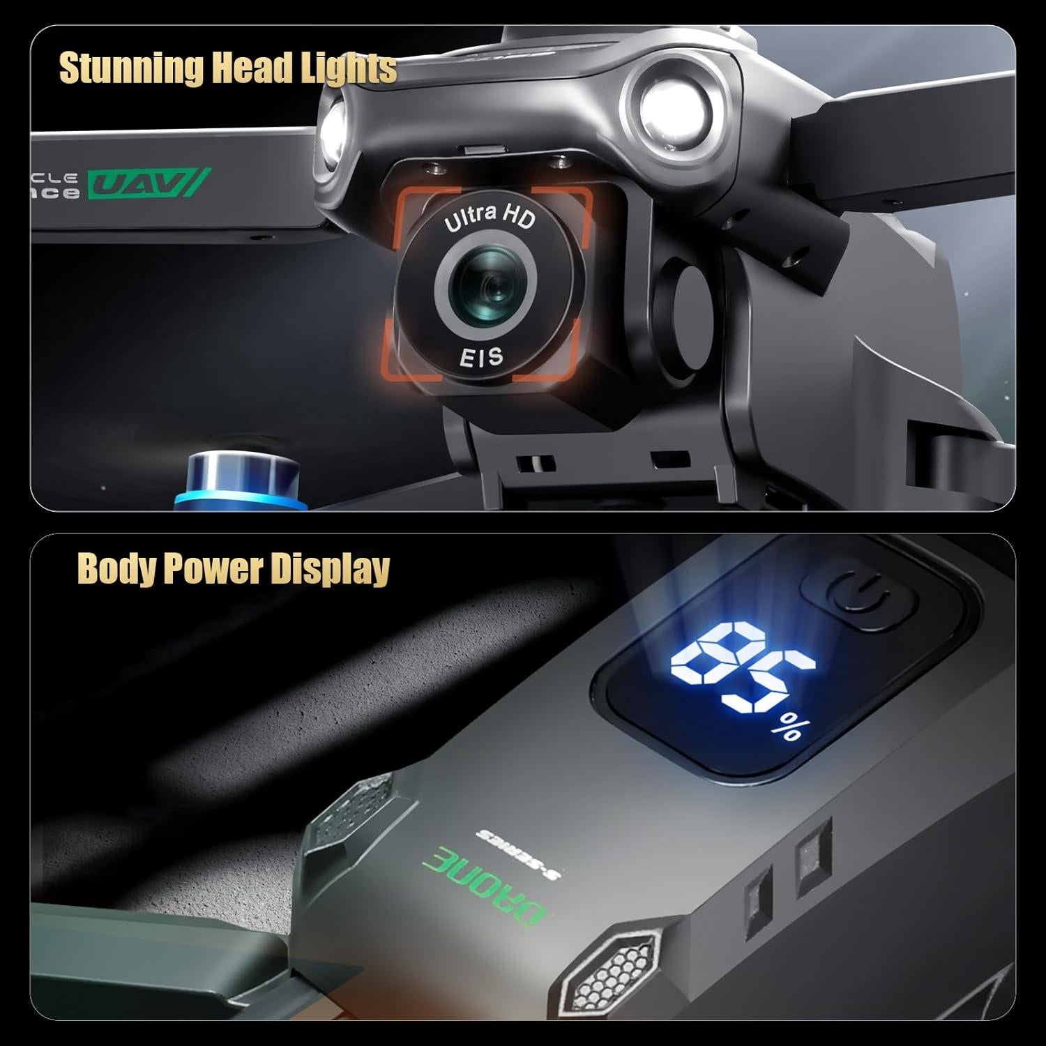 Dron con cámara 4K OBEST, control remoto 5.9" GPS, 50 min vuelo