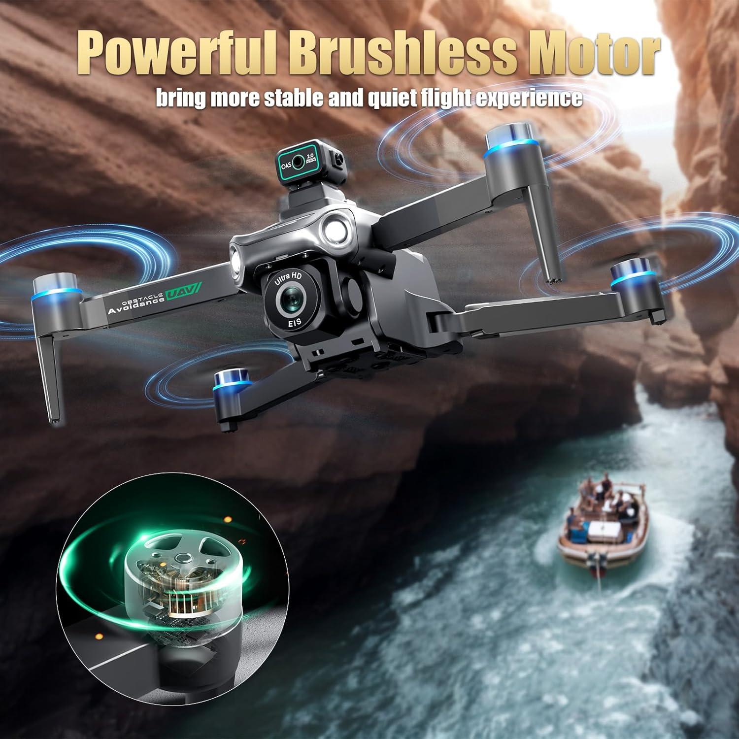 Dron con cámara 4K OBEST, control remoto 5.9" GPS, 50 min vuelo