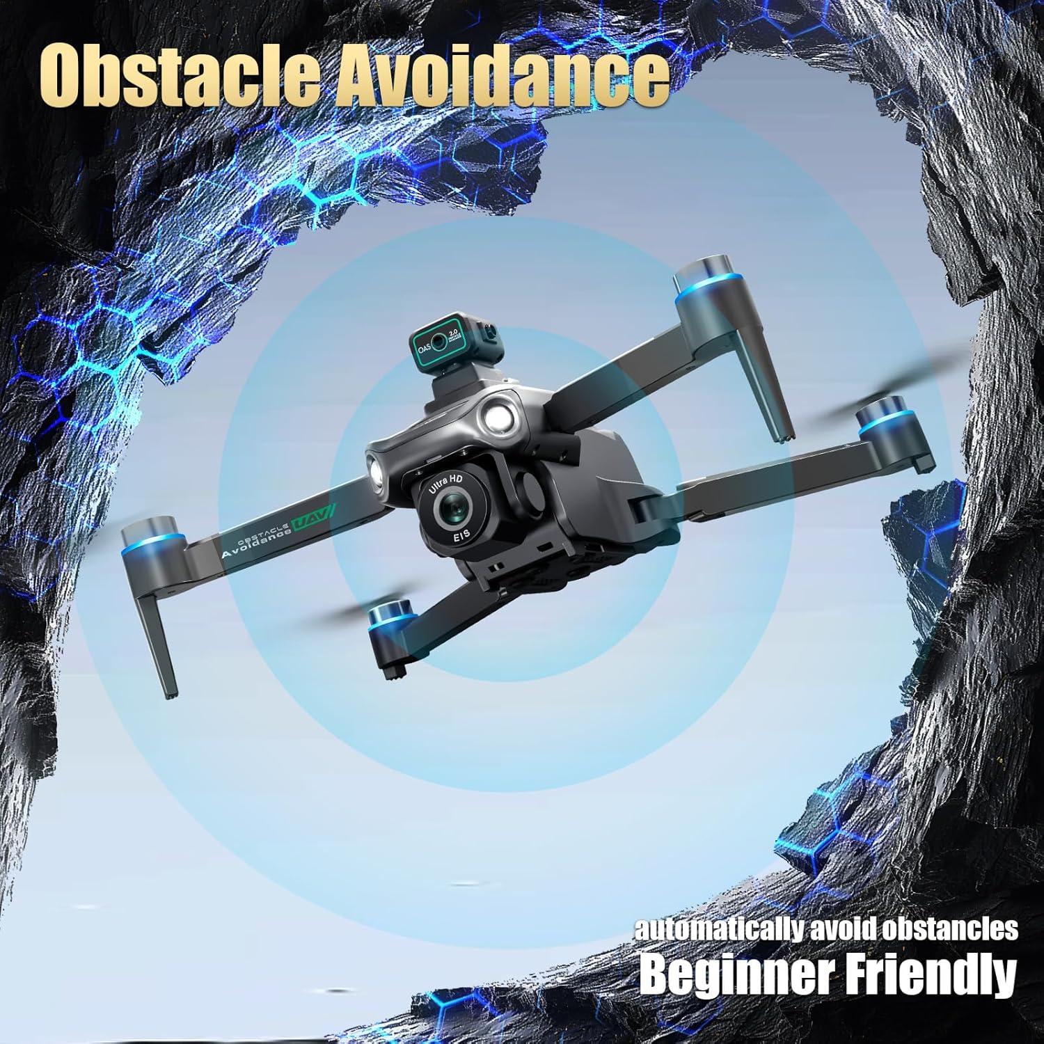 Dron con cámara 4K OBEST, control remoto 5.9" GPS, 50 min vuelo