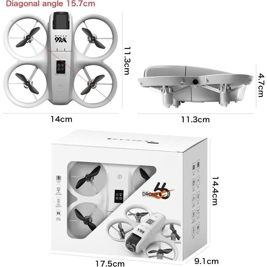 Drone Cuadcóptero APIZCUK con Duales Cámaras y LED Naranja