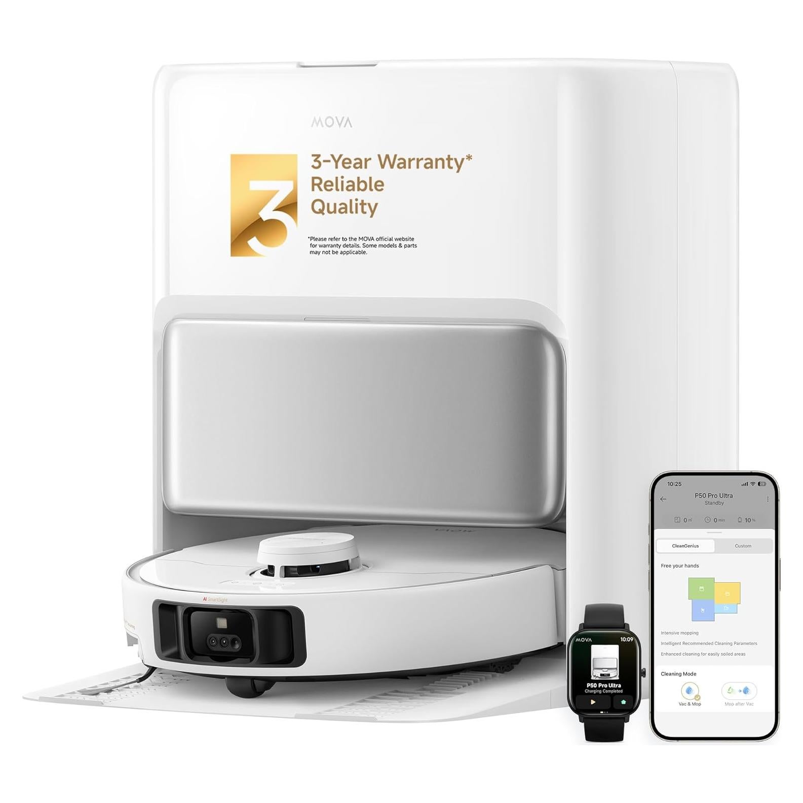 Aspiradora Robot Mova P50 Pro Ultra 19000Pa con Mopa Removible