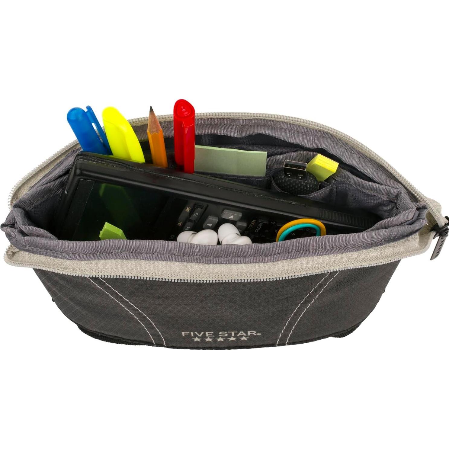 Estuche de Lápiz Five Star Vista Rápida Negro/Gris 18x17cm
