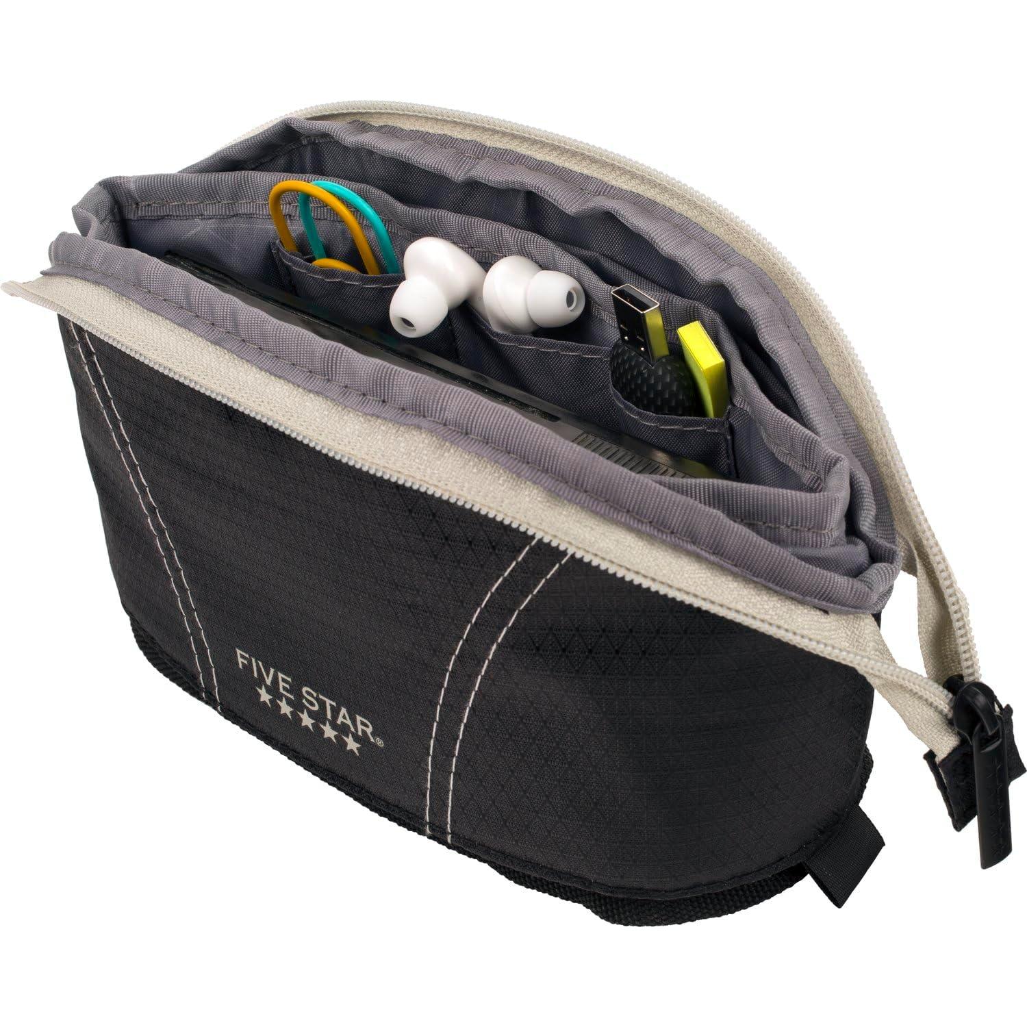 Estuche de Lápiz Five Star Vista Rápida Negro/Gris 18x17cm