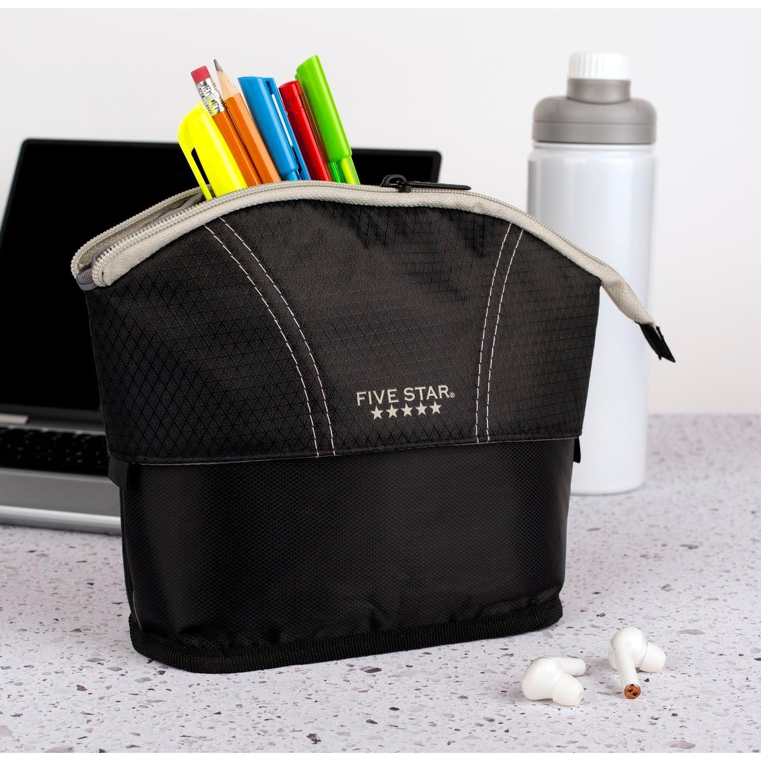 Estuche de Lápiz Five Star Vista Rápida Negro/Gris 18x17cm