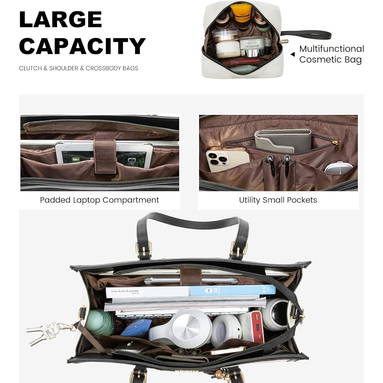 Bolsa Tote LOVEVOOK 15.6" Lona con Clutch para Mujeres