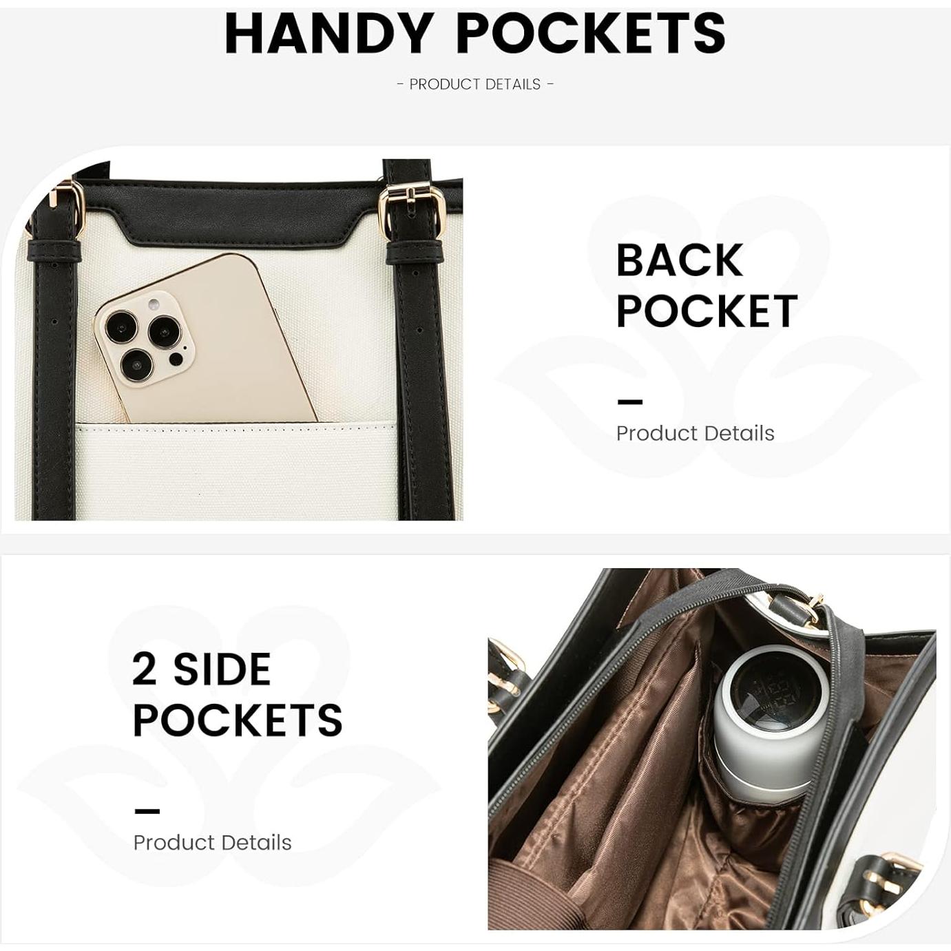 Bolsa Tote LOVEVOOK 15.6" Lona con Clutch para Mujeres