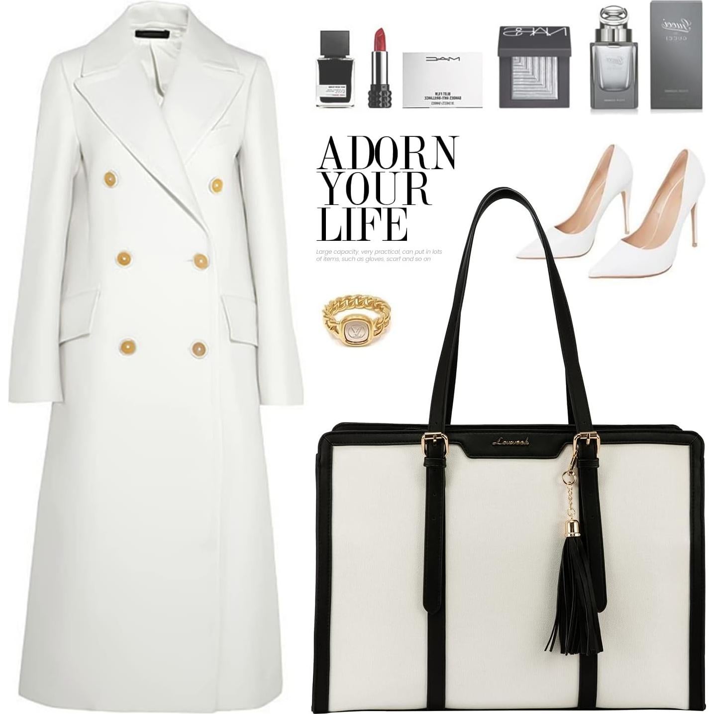 Bolsa Tote LOVEVOOK 15.6" Lona con Clutch para Mujeres