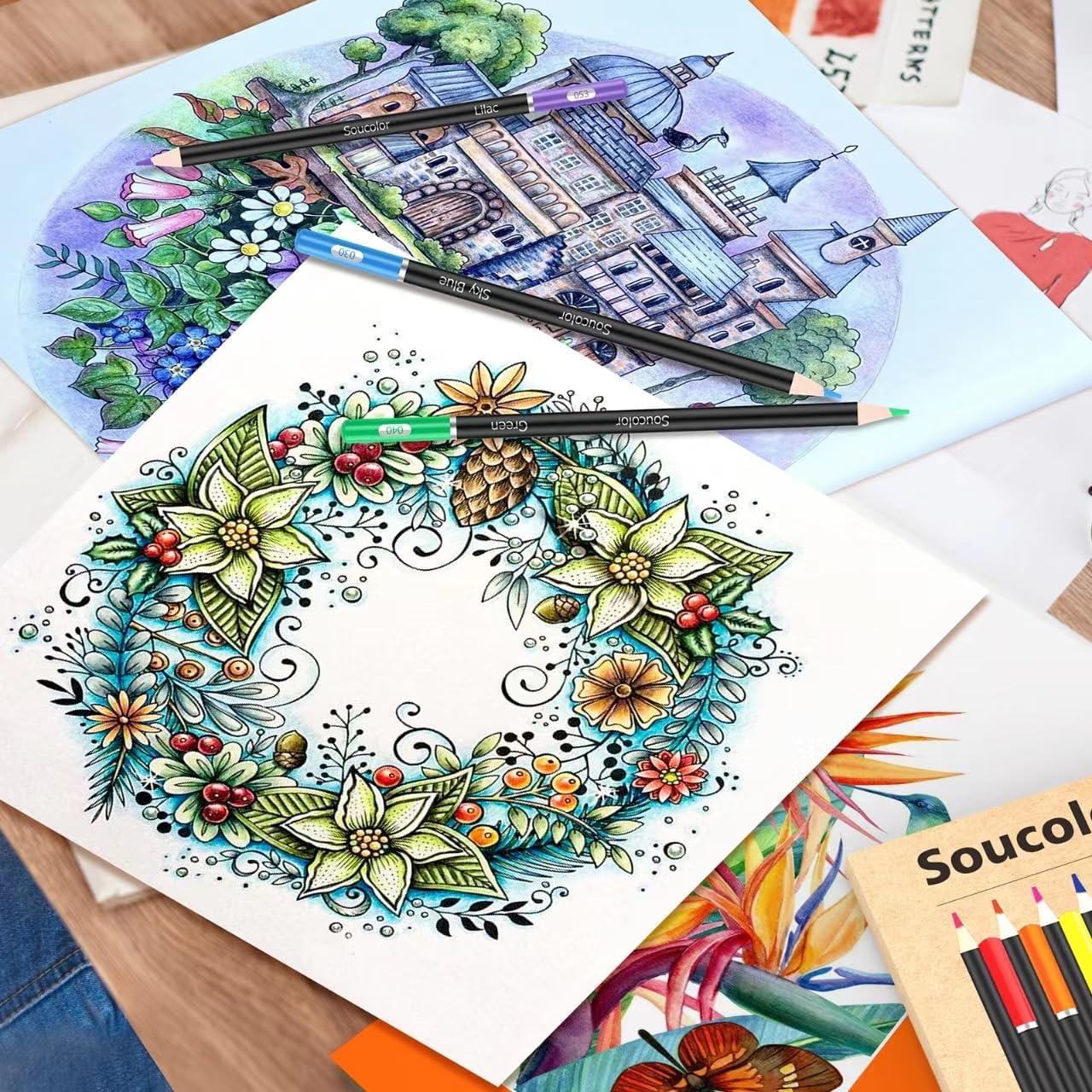 Lápices de Colores Soucolor 72 Colores para Dibujo Artístico