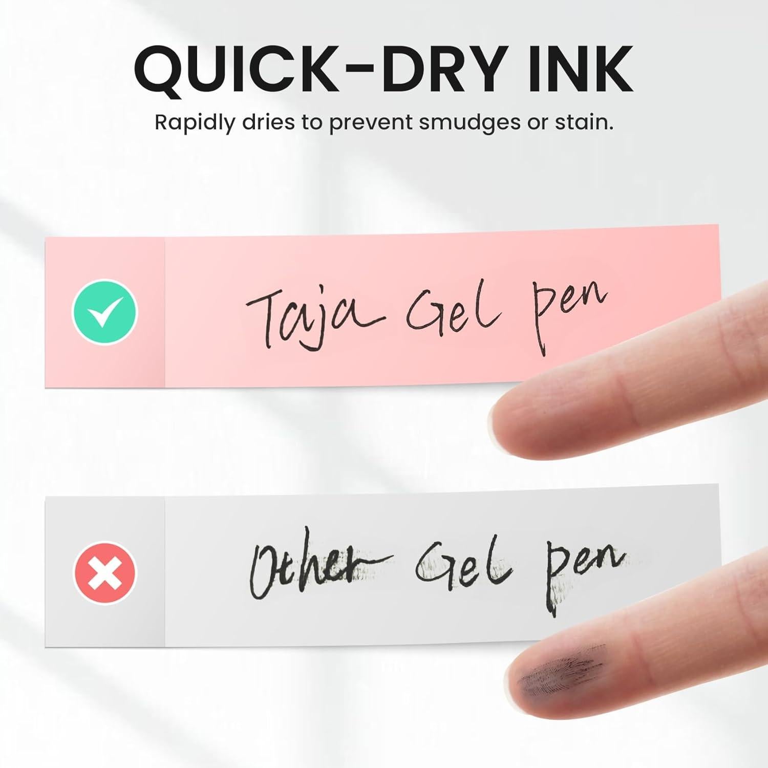 Bolígrafos de Gel Taja 6 Pcs 0.5mm Negro Retráctil Pastel