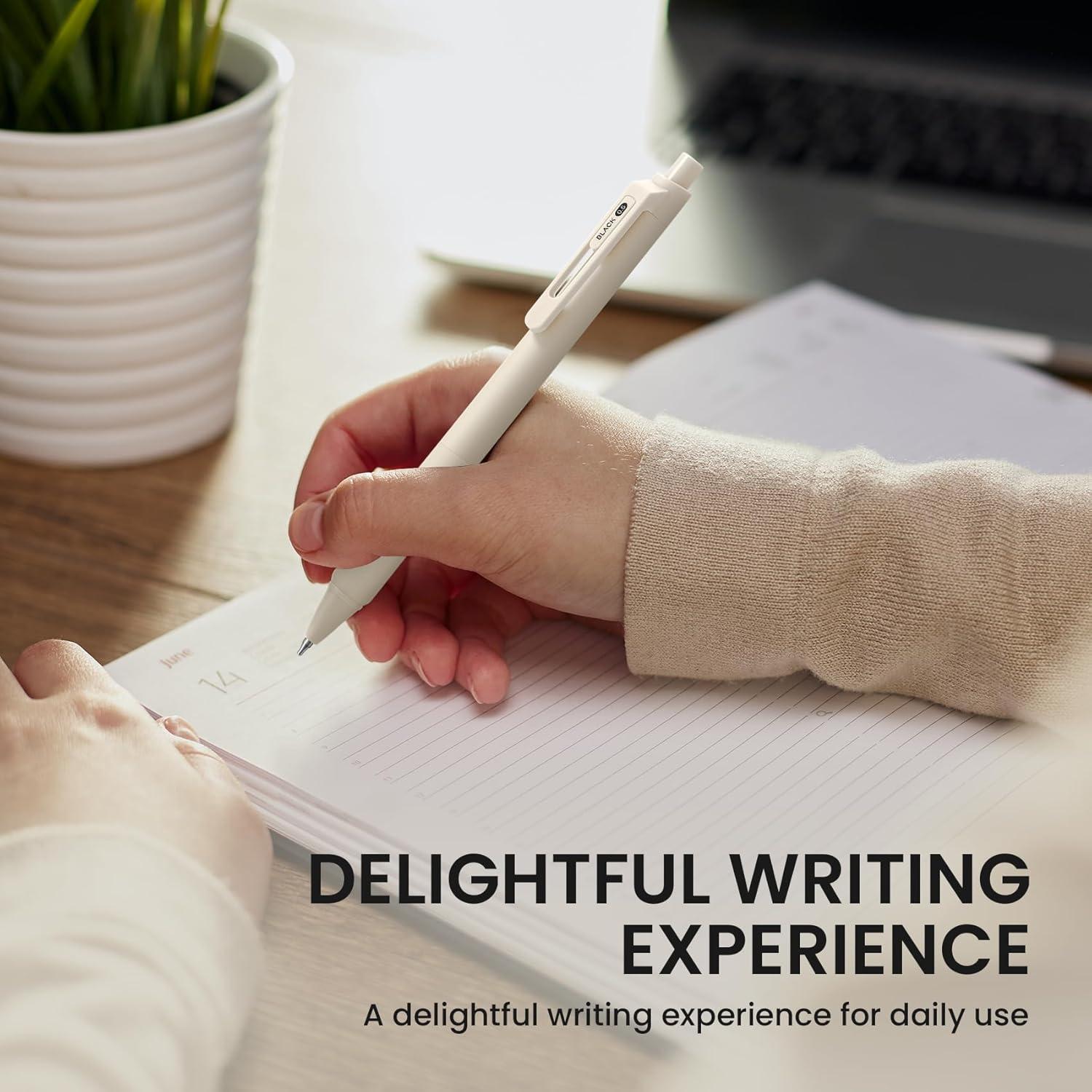 Bolígrafos de Gel Taja 6 Pcs 0.5mm Negro Retráctil Pastel