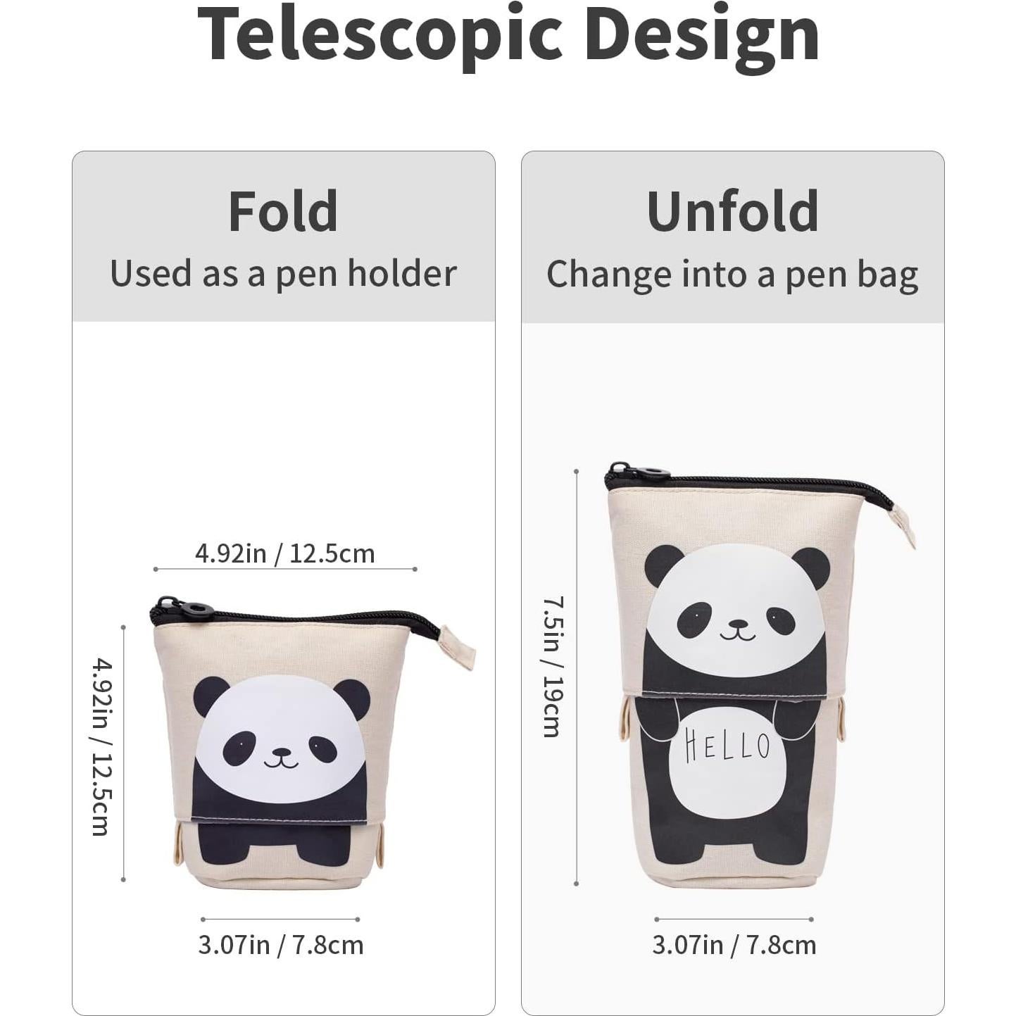 Estuche de Lápices Sooetz Panda Beige Retráctil 19 cm