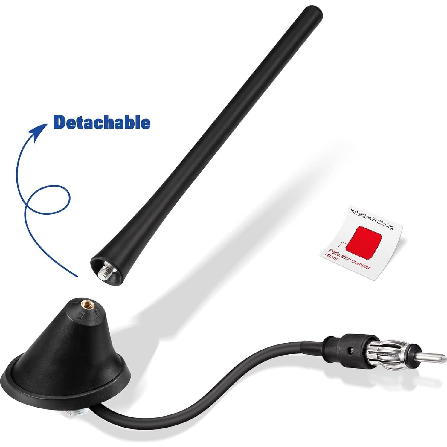 Antena de Radio AM FM Eightwood con Conector DIN 17.3cm