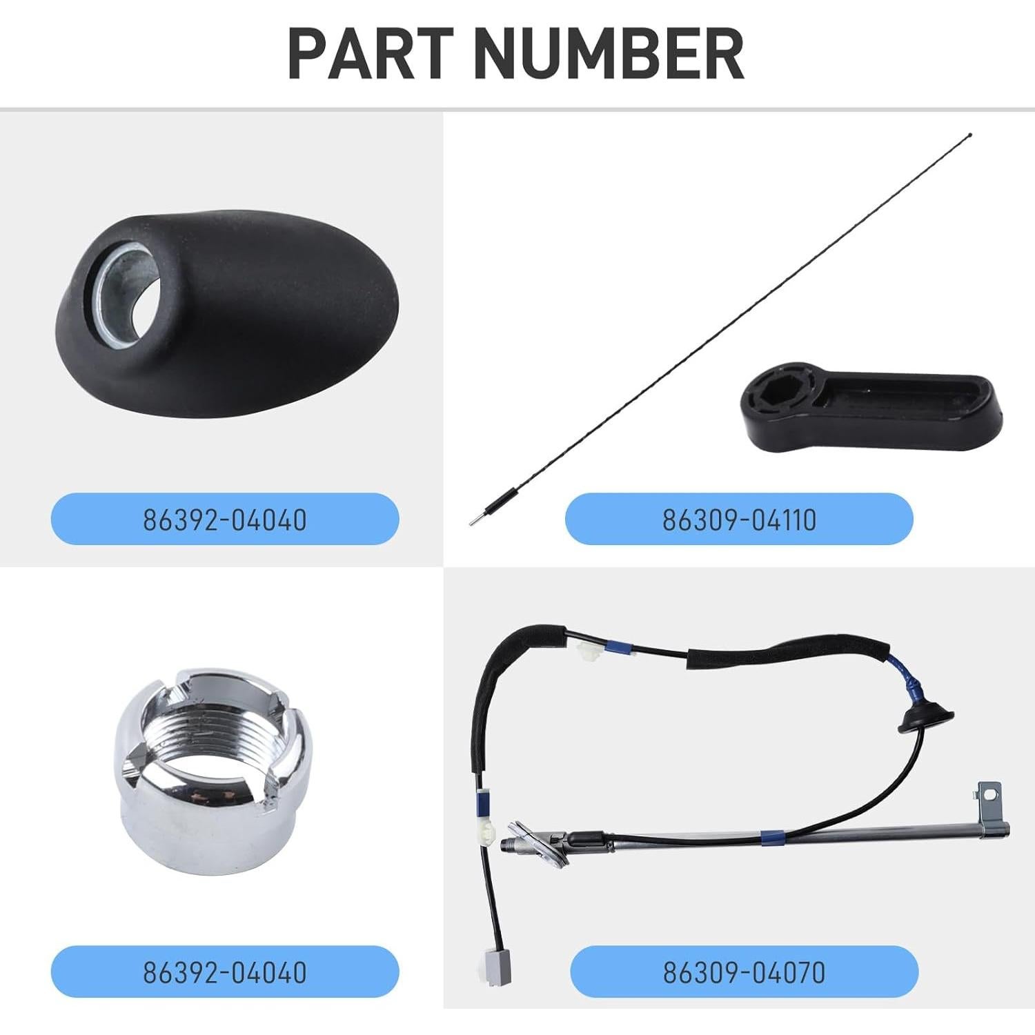 Kit de Antena AQD 33" (83.82 cm) Compatible Toyota Tacoma 2005-2015