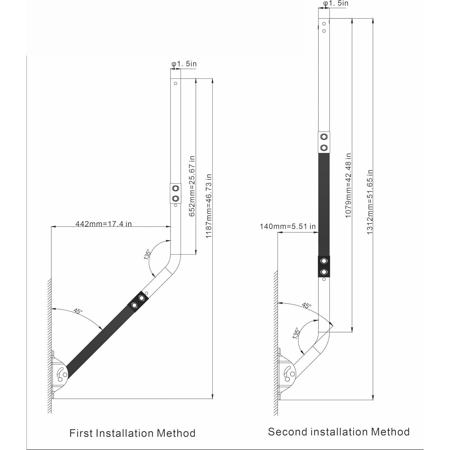 Poste de Montaje Universal CEKAY 3.81 cm x 129.54 cm para Antena